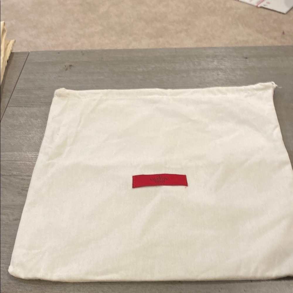 Valentino Garravani white cotton drawstring dust bag